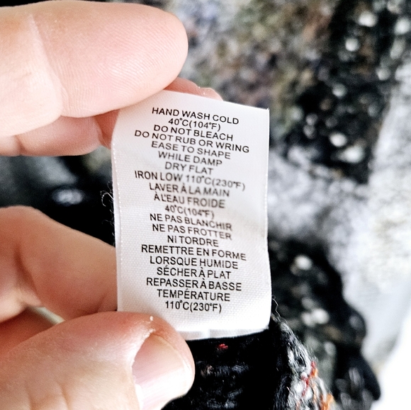 SPLENDOR | patchwork aplaca mohair blend button up cardigan knit sweater - Picture 7 of 7